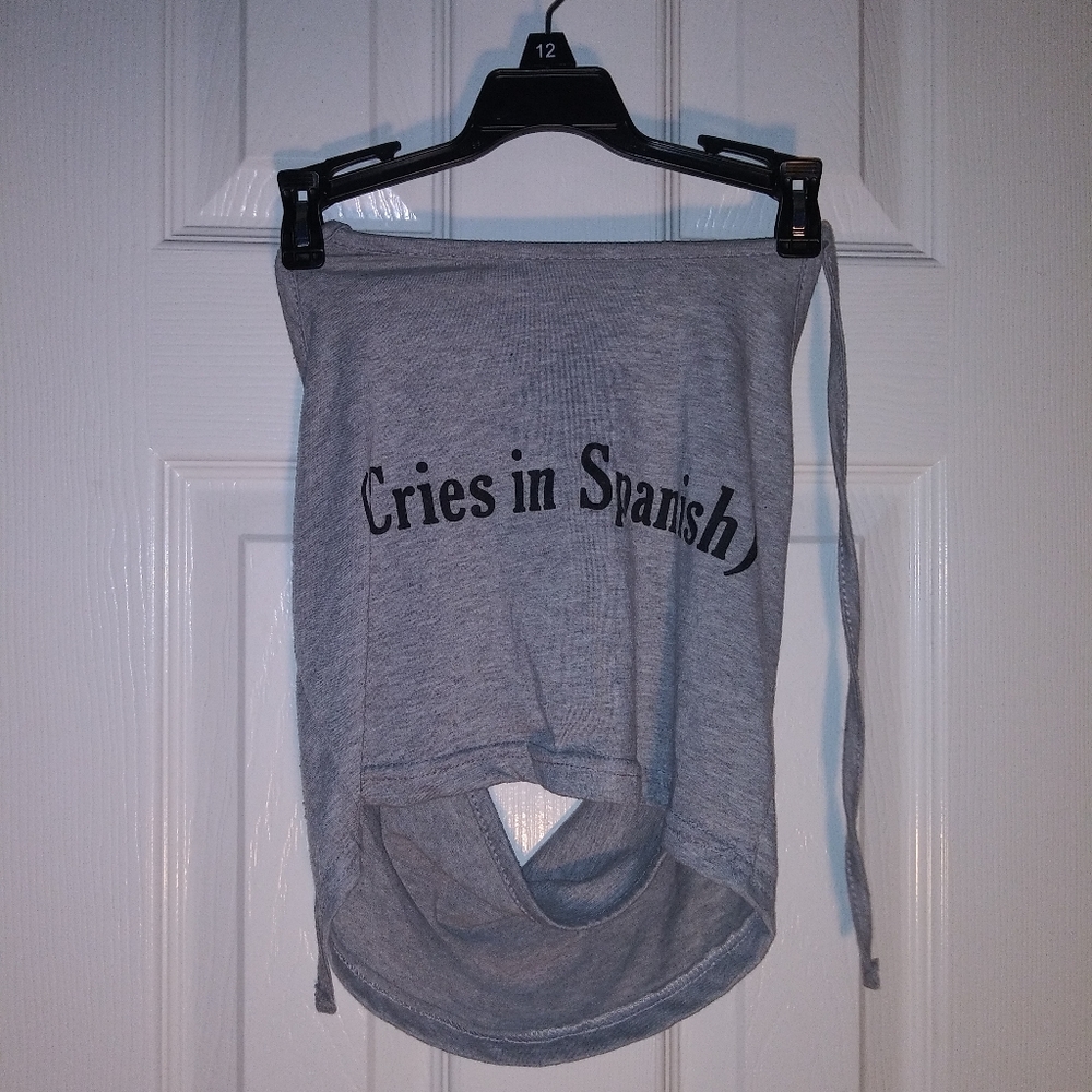 Cries in spanish crop top